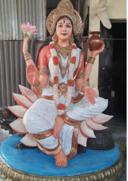 Goddess Lakshmi Fiber Statue by Samadder Art & Crafts
